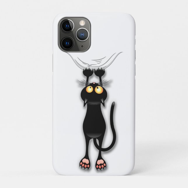 Funda De Case-Mate Para iPhone Gato divertido personaje rascando tela (Reverso)
