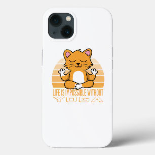 Funda Para iPhone 13 Gato divertido y lindo haciendo yoga. citas divert