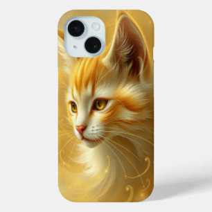 Funda Para iPhone 15 Gato dorado 