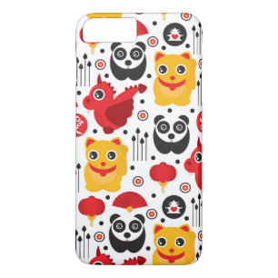 Funda Para iPhone 8 Plus/7 Plus Gato, dragón, y panda afortunados de China