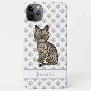 Funda Para iPhone 11 Pro Max Gato egipcio Mau de bronce, dibujo animado lindo &