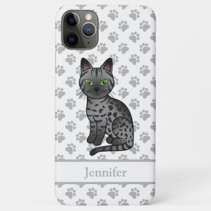 Funda Para iPhone 11 Pro Max Gato egipcio Mau de dibujos animados lindo ahumado