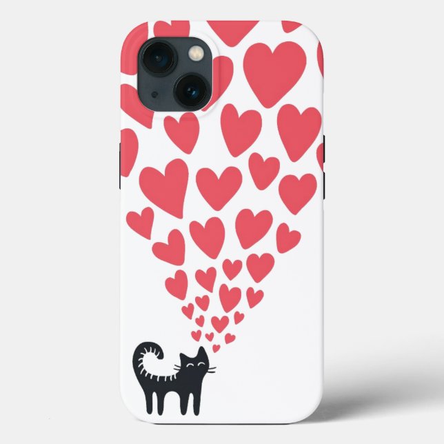 Funda De Case-Mate Para iPhone Gato en amor (Reverso )