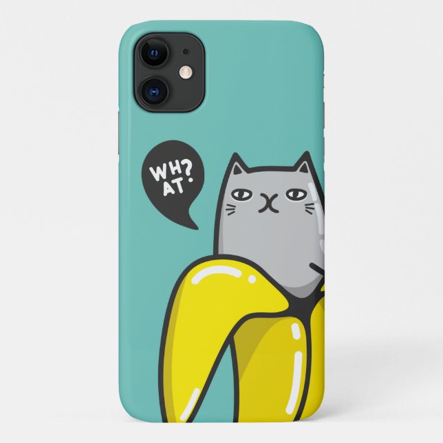 Funda De Case-Mate Para iPhone Gato en banana (Reverso)