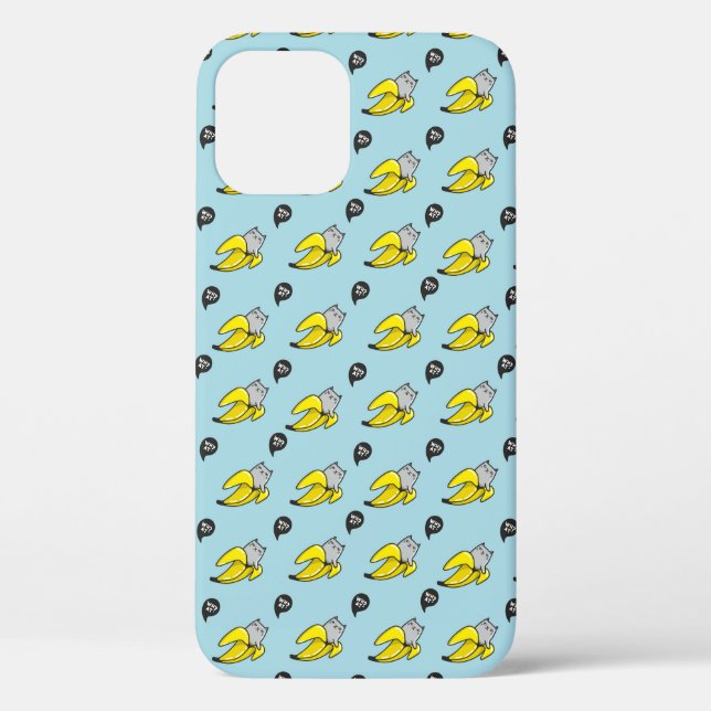 Funda De Case-Mate Para iPhone Gato en banana (Reverso )
