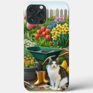 Funda Para iPhone 13 Pro Max Gato en el Jardín / Gato Amantes