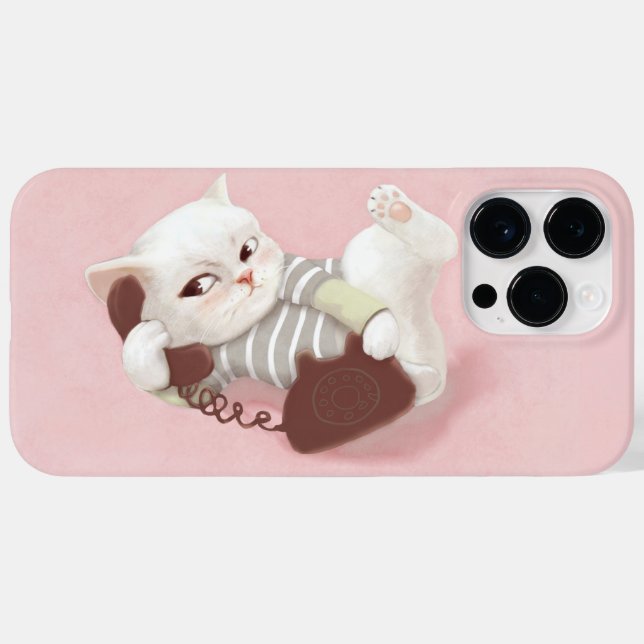 Funda De Case-Mate Para iPhone Gato en el teléfono (Reverso (Horizontal))