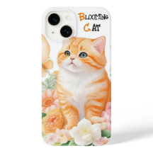 Gato en flor: Elegante Naranja y blanco en flor