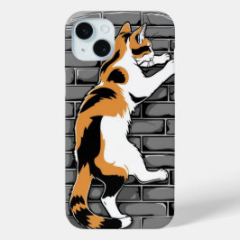 Funda Para iPhone 15 Mini Gato en la pared