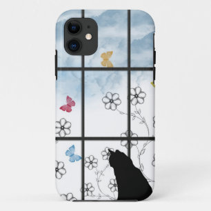 Funda Para iPhone 11 gato en la ventana