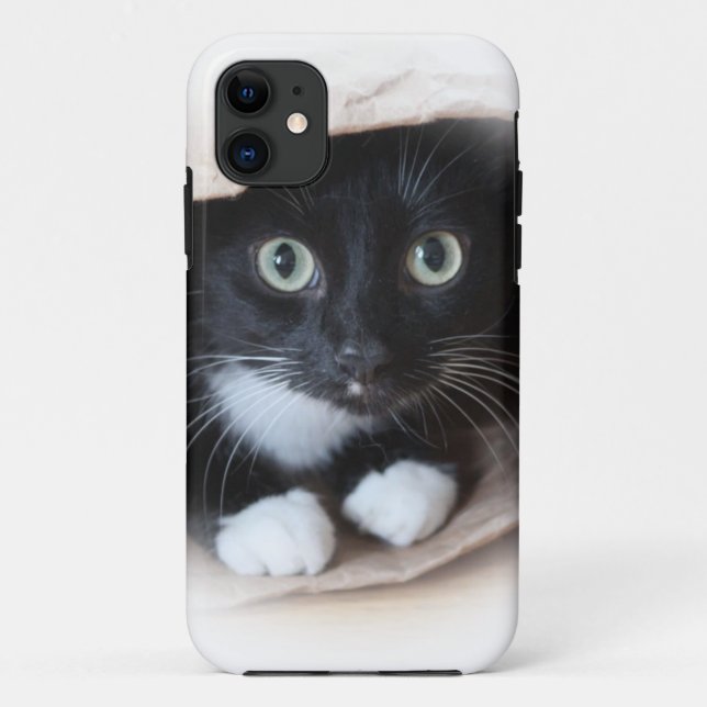 Funda De Case-Mate Para iPhone Gato en un bolso (Reverso)