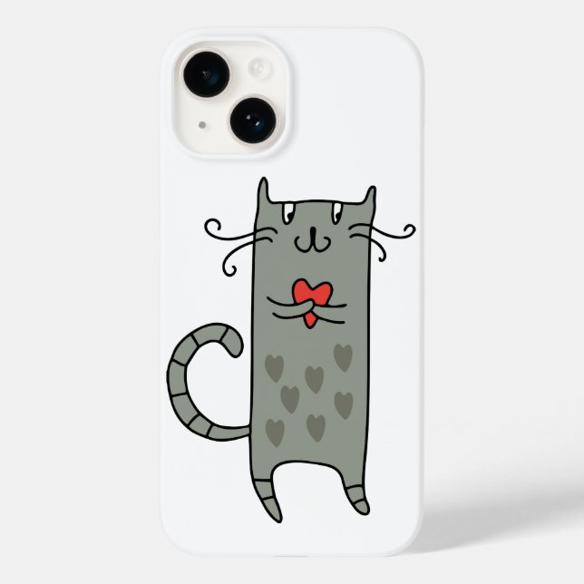 Funda De Case-Mate Para iPhone Gato enamorado (Reverso )