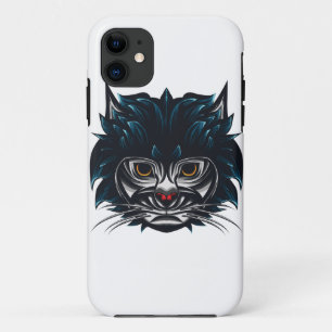 Funda Para iPhone 11 Gato enojado estilo tribal
