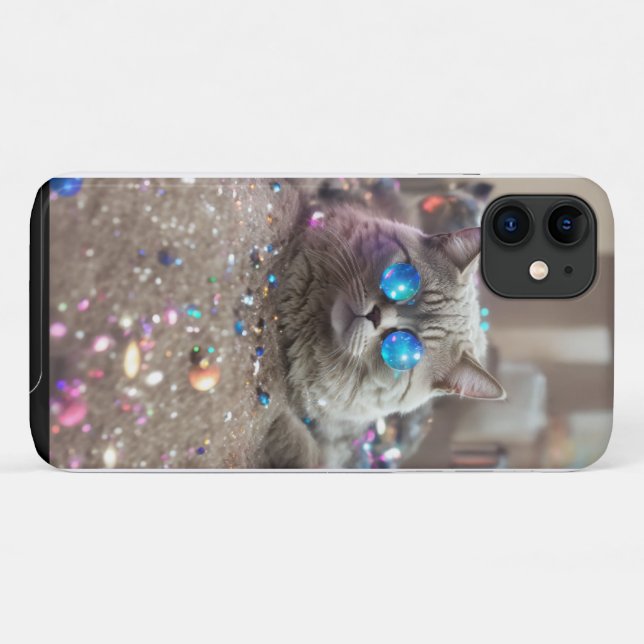 Funda De Case-Mate Para iPhone Gato espacial, 8 k (Reverso (horizontal))