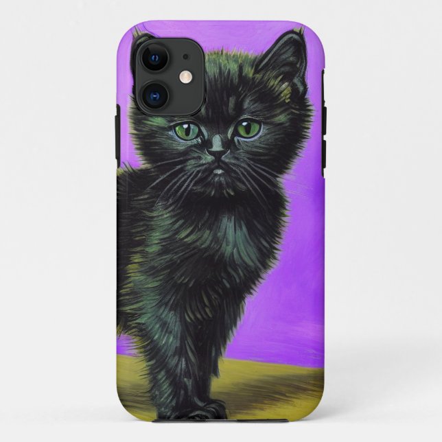 Funda De Case-Mate Para iPhone Gato estilo Van Gogh (Reverso)