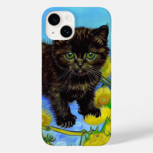 Funda Para iPhone 14 De Case-Mate Gato estilo Van Gogh con girasoles