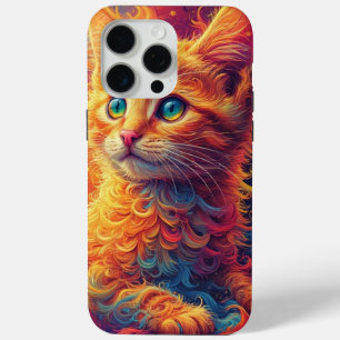 Funda Para iPhone 15 Pro Max Gato fractal