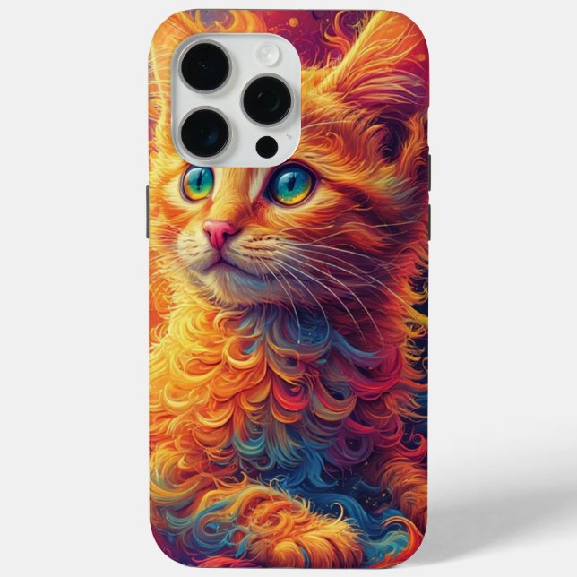 Funda De Case-Mate Para iPhone Gato fractal (Reverso )