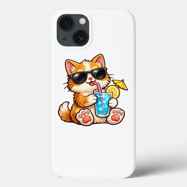 Funda De Case-Mate Para iPhone Gato fresco de verano (Reverso)