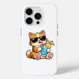 Funda Para iPhone 15 Pro Gato fresco de verano
