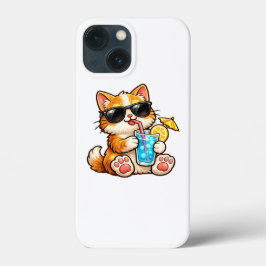 Funda Para iPhone 13 Mini Gato fresco de verano