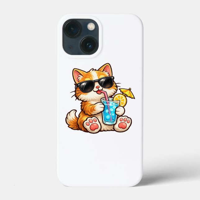 Funda De Case-Mate Para iPhone Gato fresco de verano (Reverso )