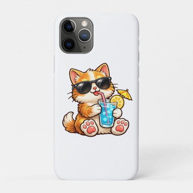 Funda De Case-Mate Para iPhone Gato fresco de verano (Reverso)