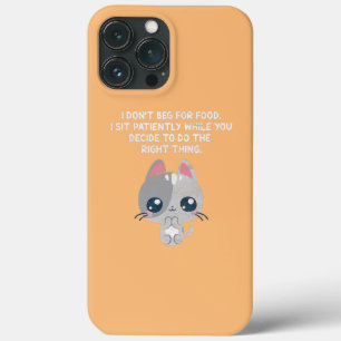 Funda Para iPhone 13 Pro Max Gato Gatito Kawaii No Pido Comida Me Siento