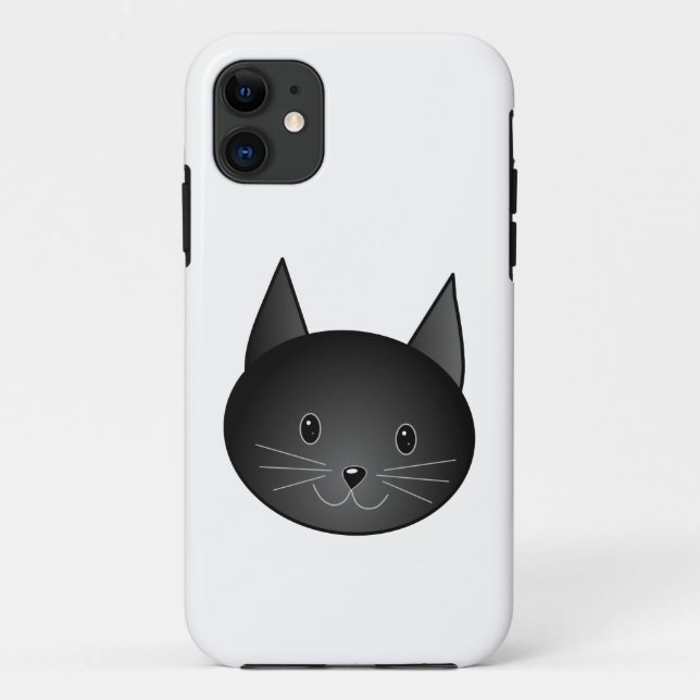 Funda De Case-Mate Para iPhone Gato. Gatito negro lindo (Reverso)