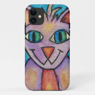Funda Para iPhone 11 Gato gatito rosa púrpura