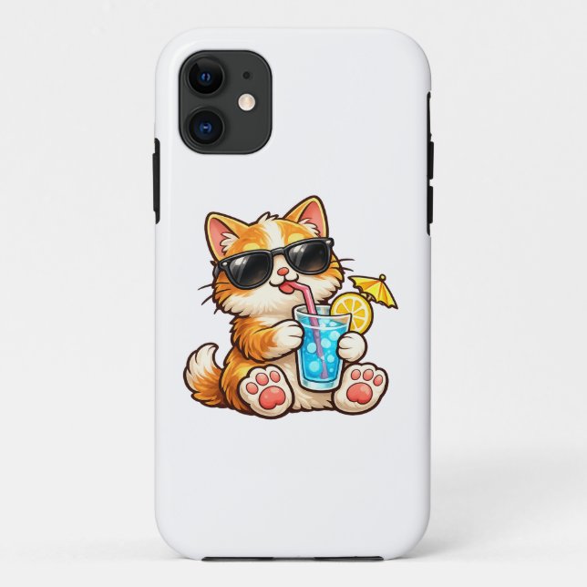 Funda De Case-Mate Para iPhone Gato Genial de Verano (Reverso)