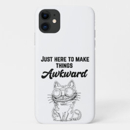 Funda Para iPhone 11 Gato gracioso - Acá solo para hacer las cosas incó