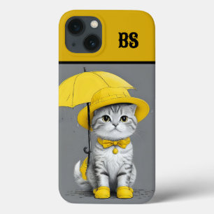 Funda Para iPhone 13 Gato gracioso en botas de lluvia - Humor de gato