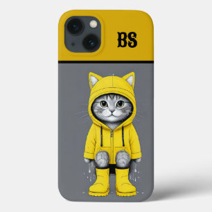 Funda Para iPhone 13 Gato gracioso en botas de lluvia - Humor de gato