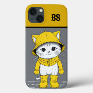 Funda Para iPhone 13 Gato gracioso en botas de lluvia - Humor de gato