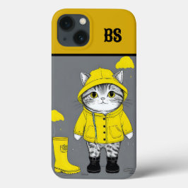 Funda Para iPhone 13 Gato gracioso en botas de lluvia - Humor de gato