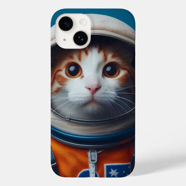Funda De Case-Mate Para iPhone Gato gracioso en el arte astronauta - Desi de la a (Reverso )