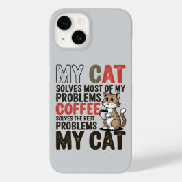 Funda Para iPhone 14 De Case-Mate Gato gracioso y amante del café: mi gato se resuel