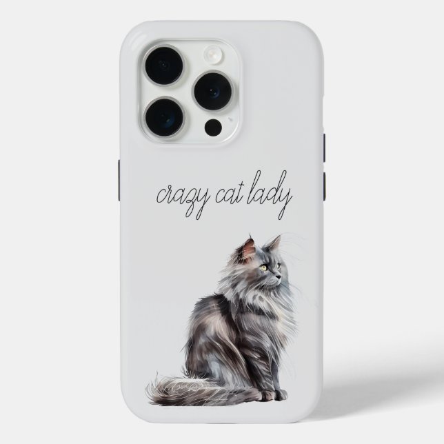 Funda De Case-Mate Para iPhone Gato gris (Reverso )