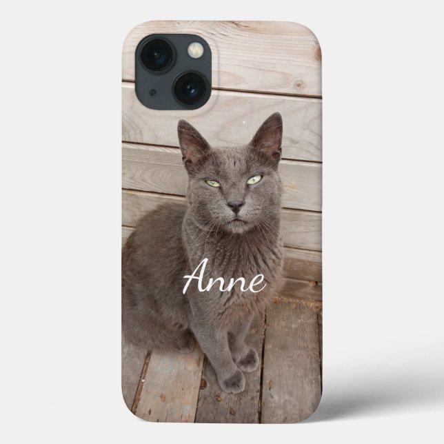 Funda De Case-Mate Para iPhone Gato gris (Reverso)