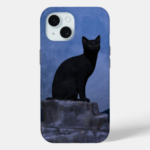 Funda Para iPhone 15 Gato iluminado por la luna