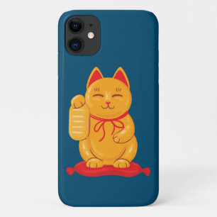 Funda Para iPhone 11 Gato japonés maneki neko de oro, símbolo de riquez