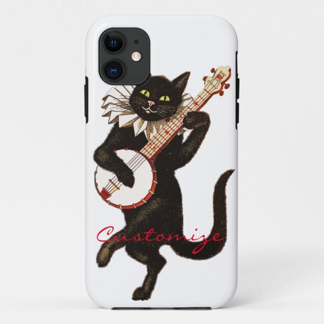Funda De Case-Mate Para iPhone Gato jugando Banjo Thunder_Cove (Reverso)