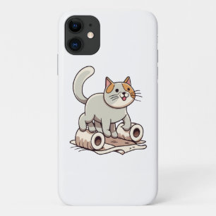 Funda Para iPhone 11 Gato jugando con papel higiénico