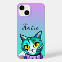 Gato kitsch azul personalizado personalizado