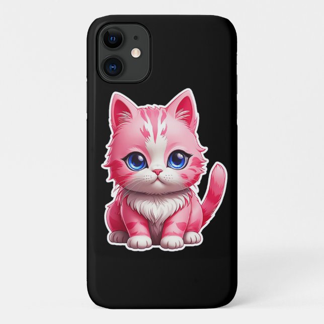 Funda De Case-Mate Para iPhone Gato Kitty Rosa (Reverso)