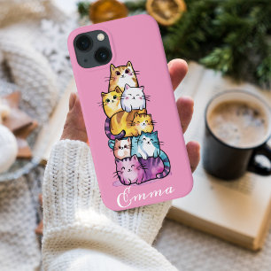 Funda Para iPhone 13 Gato Lindo Acuarela Colorida Animal Divertido Pers