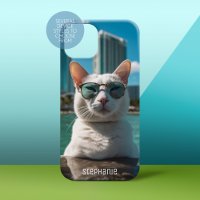 Gato lindo con gafas de sol en Miami Sun