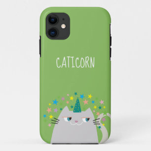 Funda Para iPhone 11 Gato Lindo Unicornio Monogramado