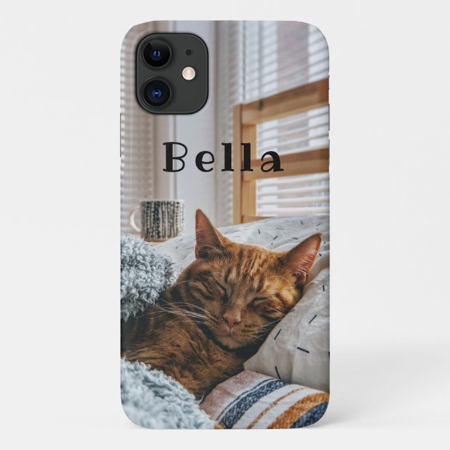 Funda De Case-Mate Para iPhone Gato mascota personalizado (Reverso)